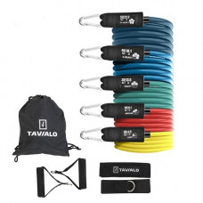 Набор трубчатых эспандеров резинок Tavialo для фитнеса 5 жгутов