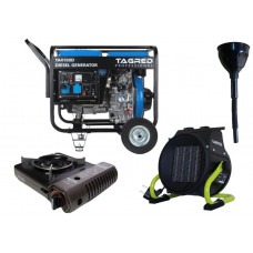 Дизельный генератор TAGRED TA4100D + газовая плитка Orcamp CK-505 + электрический обогреватель Gardyer HE2000