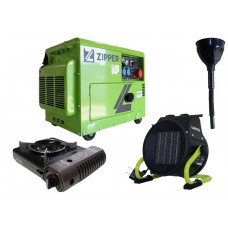 Дизельный генератор Zipper ZI-STE7500DSH + газовая плитка Orcamp CK-505 + электрический обогреватель Gardyer