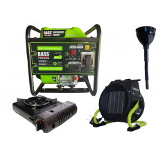 Инверторный генератор Bass Polska 5047LX + газовая плитка Orcamp CK-505 + электрический обогреватель Gardyer