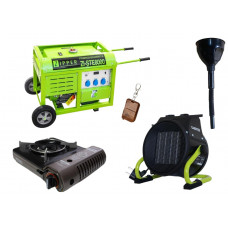 Бензиновый генератор Zipper ZI-STE8000 + газовая плитка Orcamp CK-505 + электрический обогреватель Gardyer