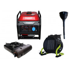 Инверторный генератор MAST GROUP YH5000io + газовая плитка Orcamp CK-505 + электрический обогреватель Gardyer