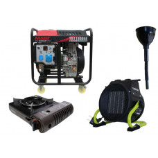 Дизельный генератор MAST GROUP YH11000AE + газовая плитка Orcamp CK-505 + электрический обогреватель Gardyer