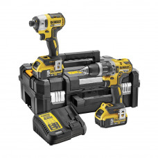 Набор из двух инструментов с бесщеточным двигателем ударная дрель-шуруповерт DCD796 и ударный шуруповерт DCF887 DeWALT (DCK266P2)